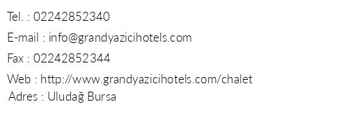 Hotel Le Chalet Yazc telefon numaralar, faks, e-mail, posta adresi ve iletiim bilgileri